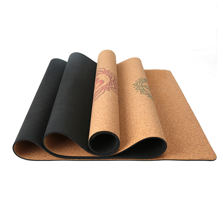Custom Print 100% Natural Tree Rubber Eco Friendly Cork Yoga Mat
